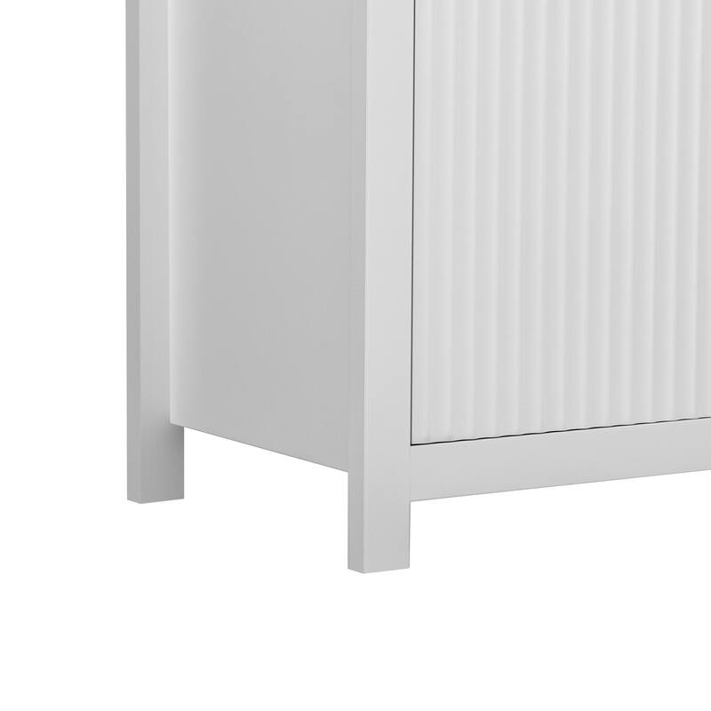 Modern Wave-Pattern Sideboard Cabinet with Adjustable Shelves and Large Capacity Drawers