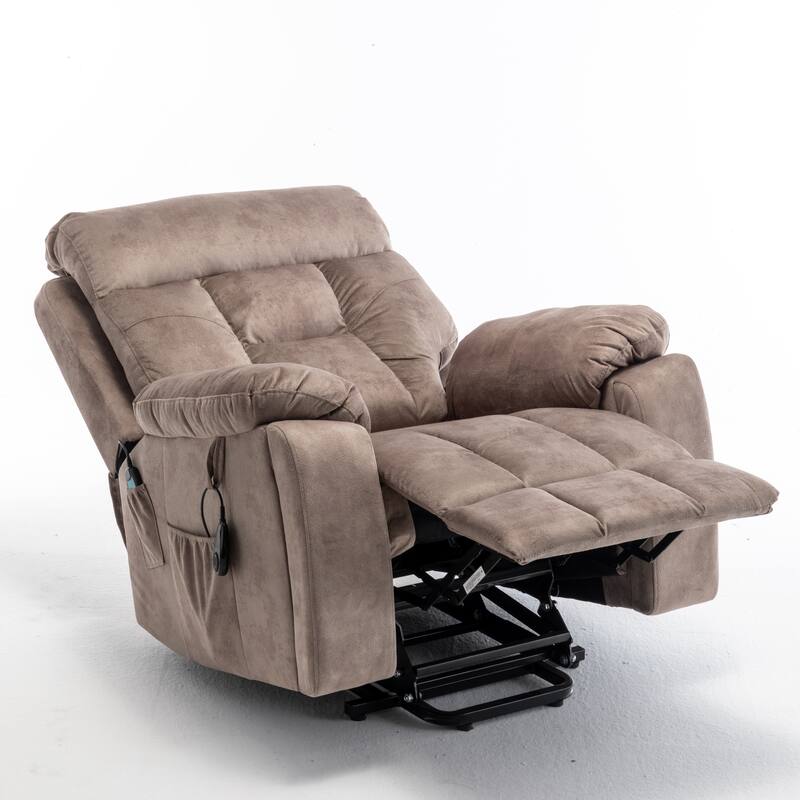 Power Lift Recliner Chair with Heat & Massage, Electric Lift Chair with Hidden Cup Holder, Oversized Lounge Sofa Chair