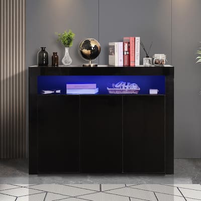 Sideboard Storage Cabinet Modern Kitchen Unit Cupboard Buffet Wooden Storage Display Cabinet TV Stand
