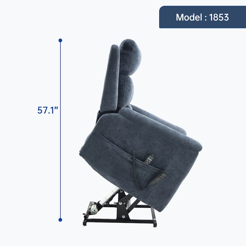 350 Lbs Leatherair Power Lift Recliner Chair,Heavy Duty Motion Mechanism With 8-Point Vibration Massage And Lumbar Heating