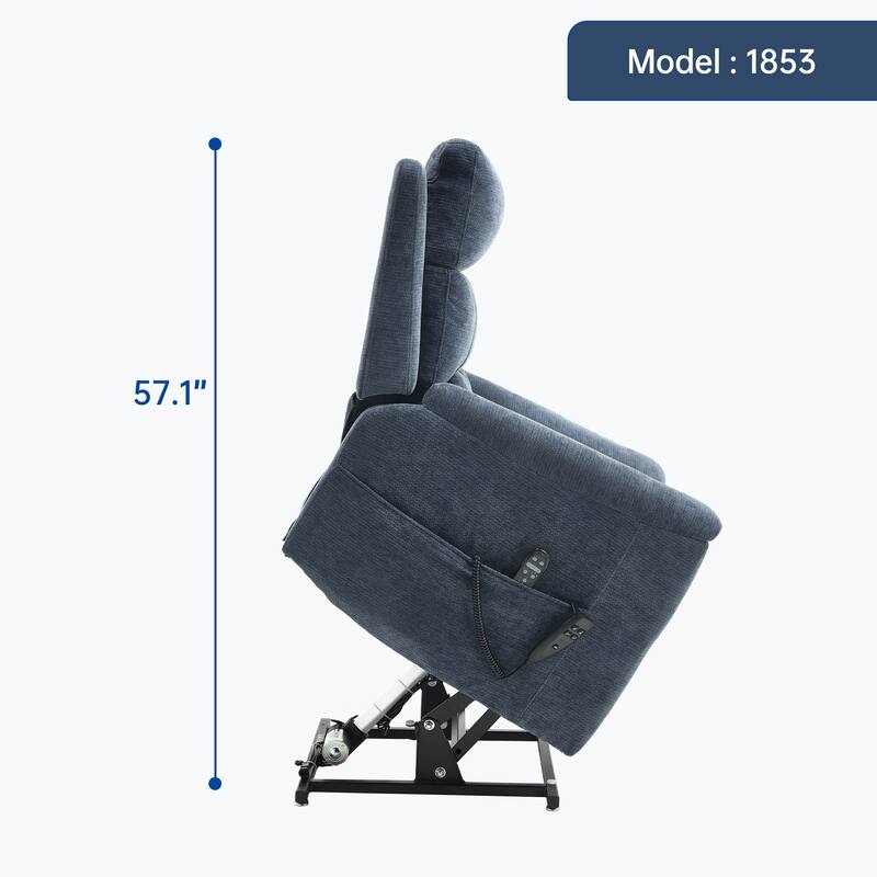 Dual Motor Power Lift Recliner Chair with Massage & Heating, Heavy Duty Electric Recliners with Cup Holders & Side Pockets