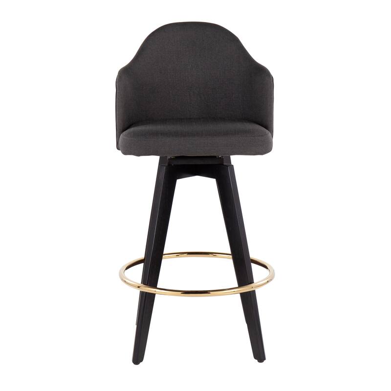 Carson Carrington Valsatra 26" Upholstered Counter Stool with Black Wood Base (Set of 2)