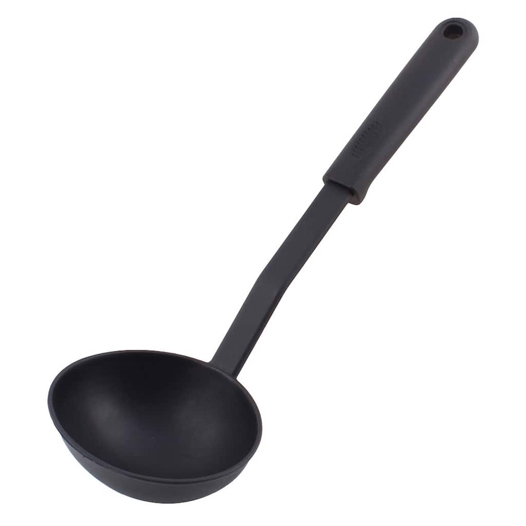 Kitchenware Tableware Plastic Soup Sauce Ladle Spoon Hanging Black - 12" x 3.8"(L*W)