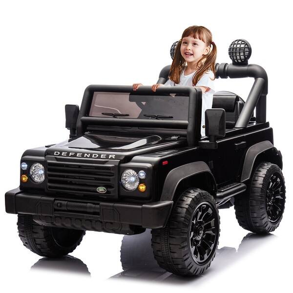 slide 2 of 60, 24V Licensed Land Rover Defender Ride On Car for Kids, Remote Control, Four-Wheel Suspension, Music, LED Lights Black