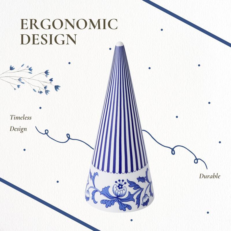 Spode Blue Italian Cone Shaped Topiary