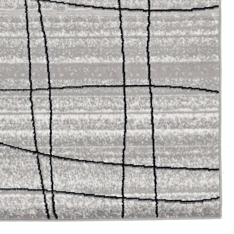 Power Loomed Capri Mod Plaid Polypropylene Rug