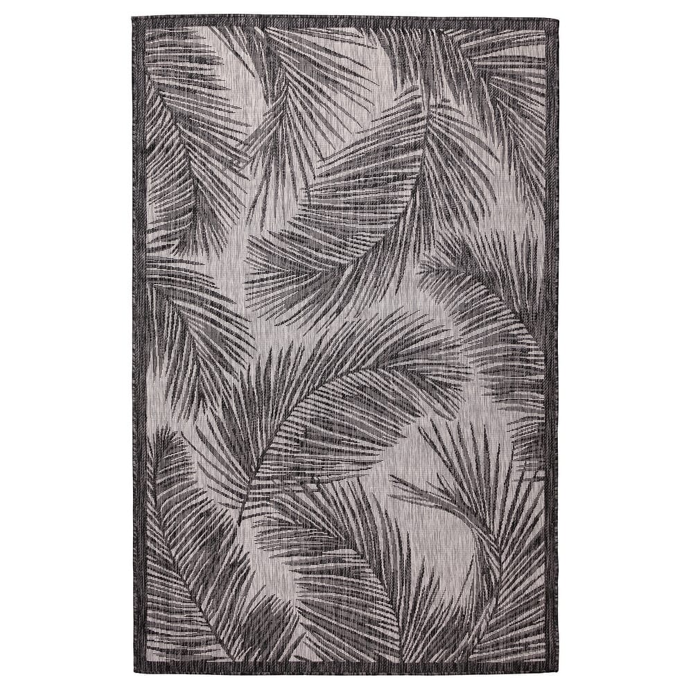Liora Manne Carmel Fronds Indoor/Outdoor Rug Black