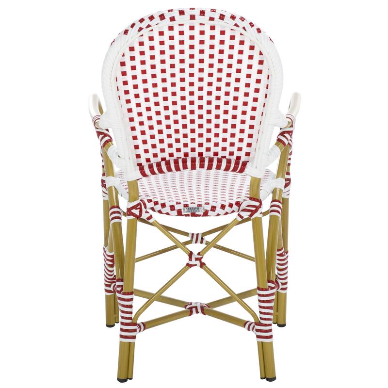 SAFAVIEH Hooper Blue/White Indoor Outdoor Arm Chair (Set of 2) - 21"W x 22"D x 35"H