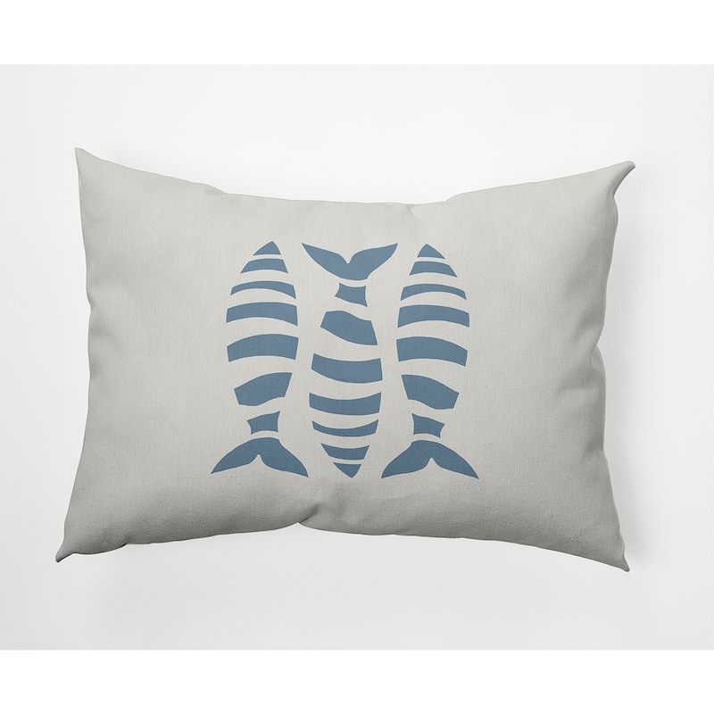 Puzzle Fish Nautical Decorative Indoor Pillow - Dusty Smoke - 14" x 20"