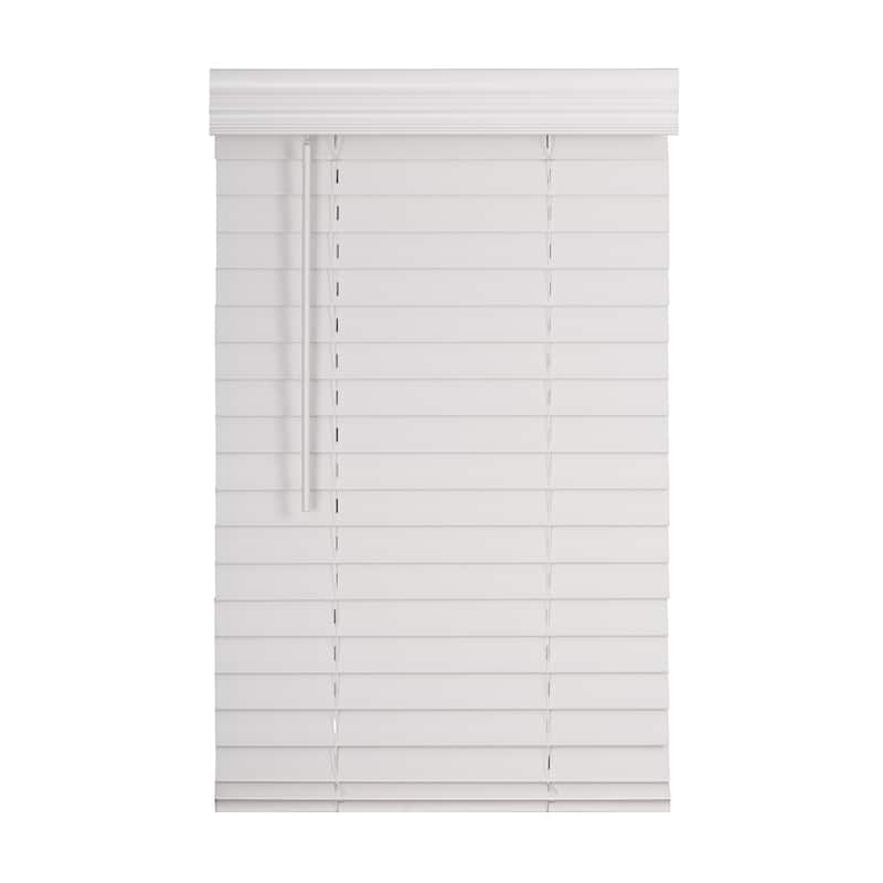 2" Cordless Faux Wood Blind - Smooth White