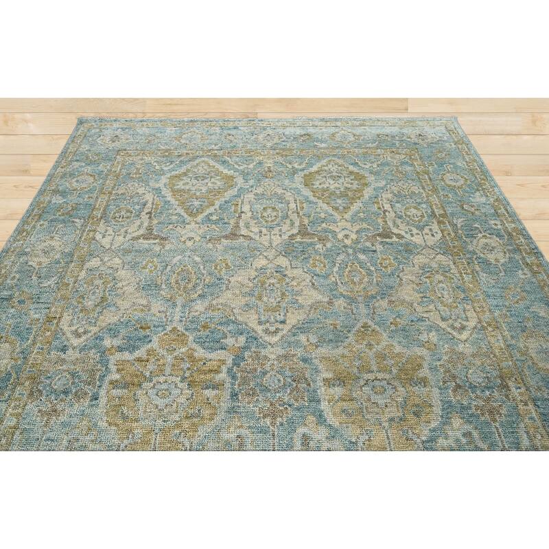 Multi Size Navy Hand Knotted Traditional Oushak Wool Oriental Area Rug