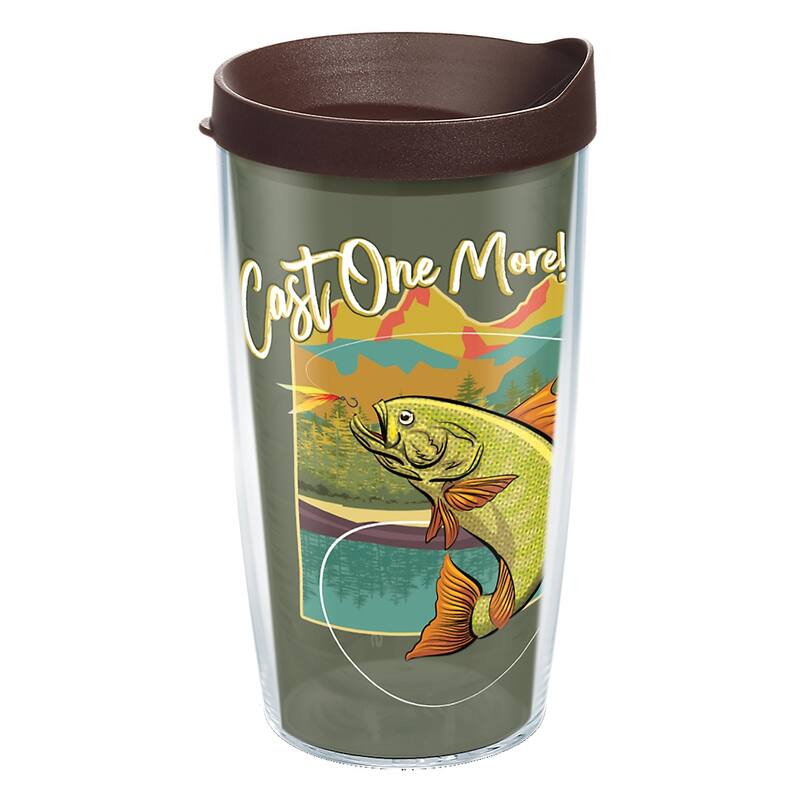 Tervis Fishing Cast One More Made in USA Double Walled Insulated Travel Tumbler, Classic - 16oz