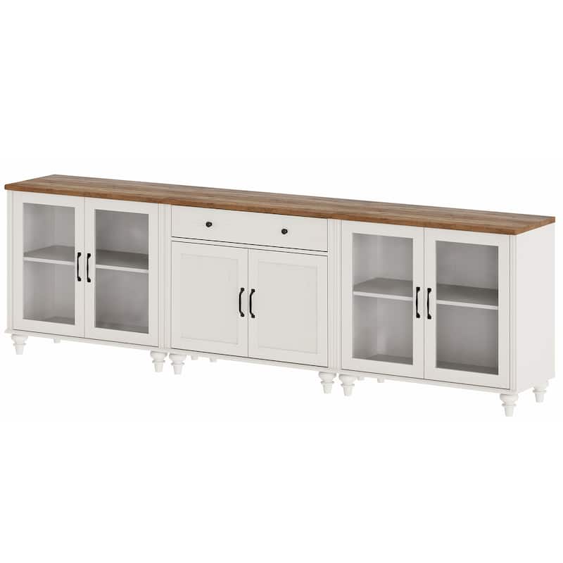 Farmhouse TV Stand with Doors and Drawer﻿