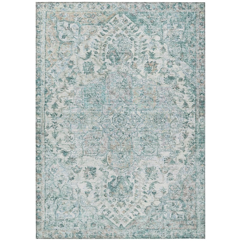Machine Washable Indoor/Outdoor Traditional Chantille Rug