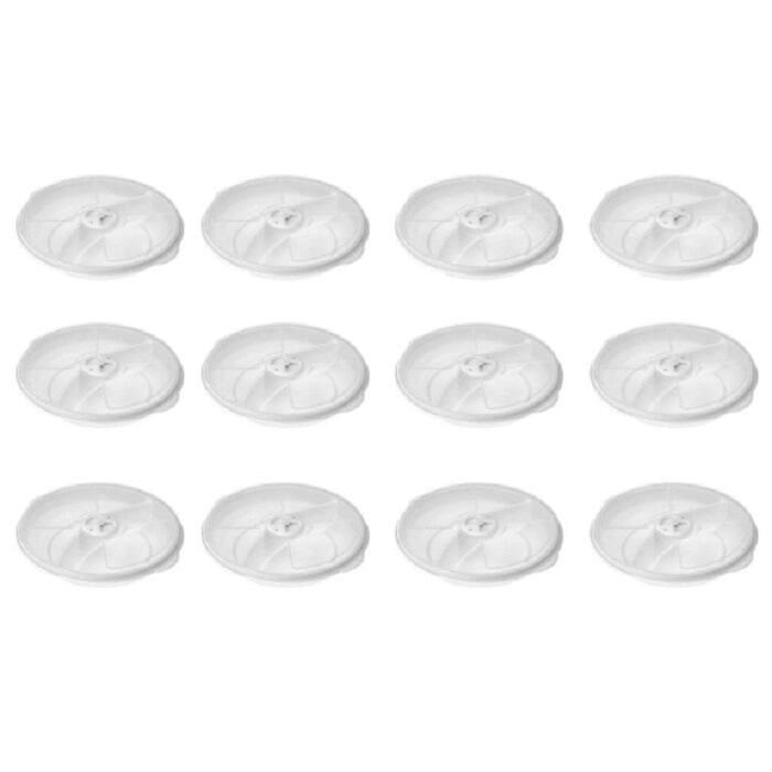 YBM Home Two Compartment Microwave Tray with Cover - Pack of 12 - White