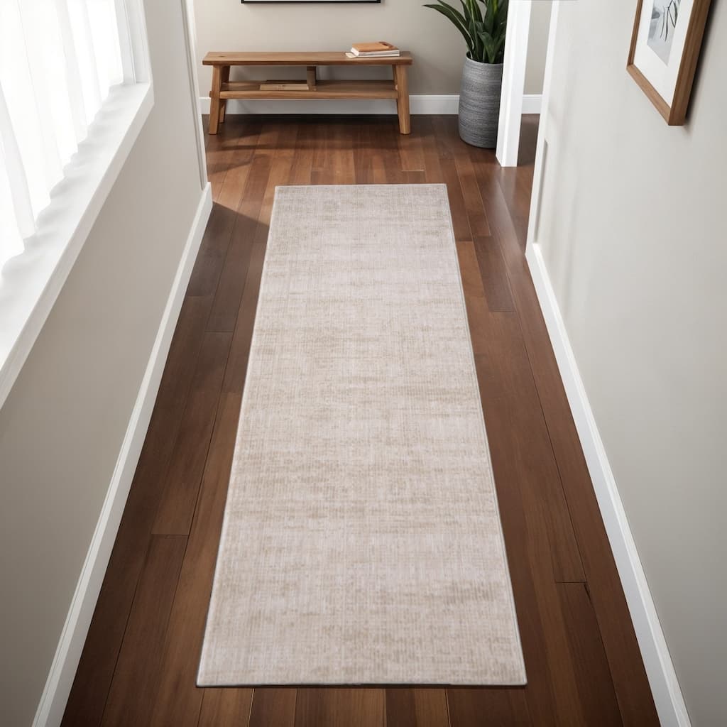 HomeRoots Solid Color Casual Runner Area Rug - 87.00 in. x 30.00 in. x 0.47 in.