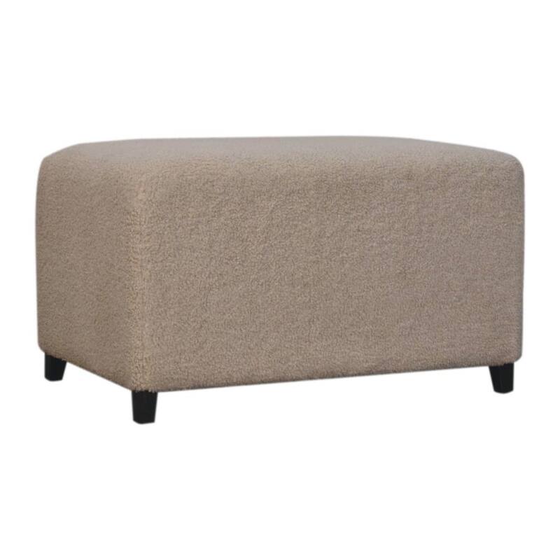 Artisan Furniture Solid Wood Bliss Cream Bouclé Ottoman