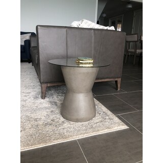 Safavieh Torre Concrete Indoor/ Outdoor Accent Table (Dark Grey) - 12.2" x 12.2" x 17.3"