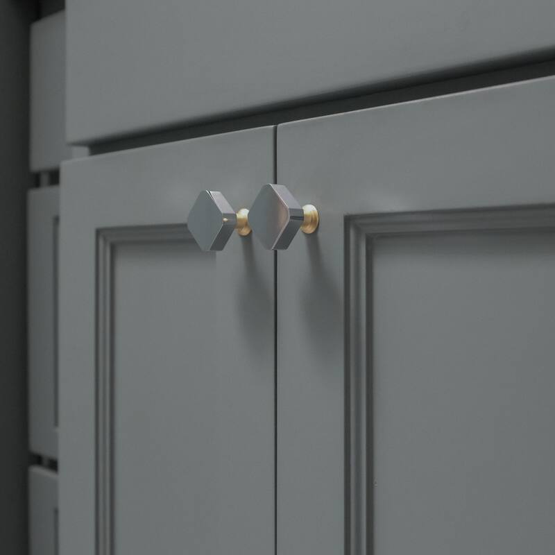 Hapny Home M28 SPLIT Mod 1-1/8" Luxury Square Solid Metal Split Finish