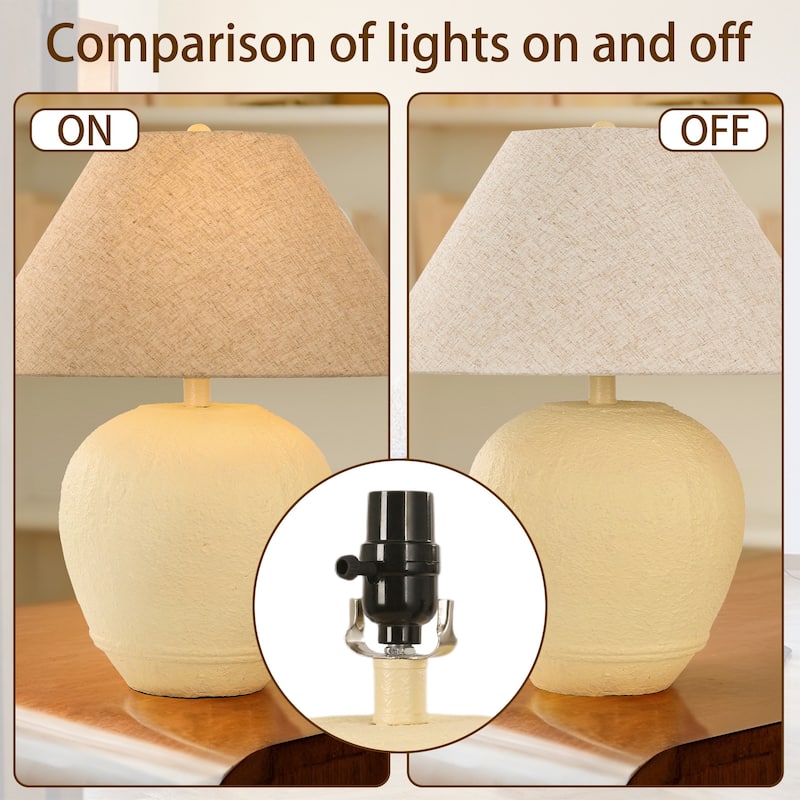Ceramic Table Lamp with Linen Shade