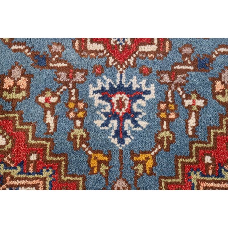 Blue Geometric Heriz Serapi Oriental Foyer Rug Handmade Wool Carpet - 3'0"x 5'0"