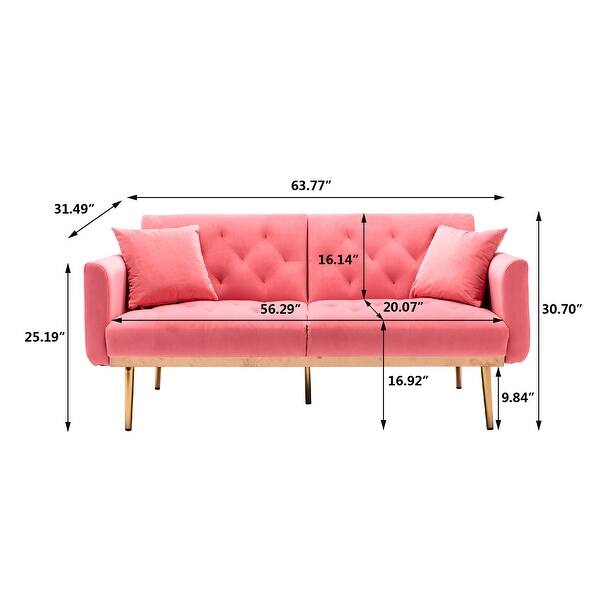 Loveseat Sofa Sleeper Sofa with Metal Legs - 30.7'' H x 63.78'' W x 31. ...