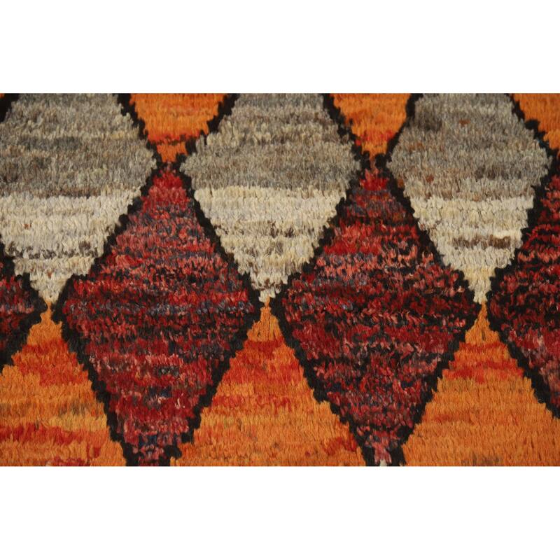 Tribal Trellis Moroccan Oriental Area Rug Handmade Wool Carpet - 6'9" x 9'8"