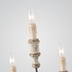 preview thumbnail 6 of 6, Farmhouse Empire 9-Light Candle Distressed Wood Chandelier for Dining Room - D39"xH38"