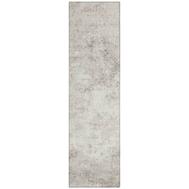 Machine Washable Indoor/ Outdoor Abstract Pixels Chantille Rug