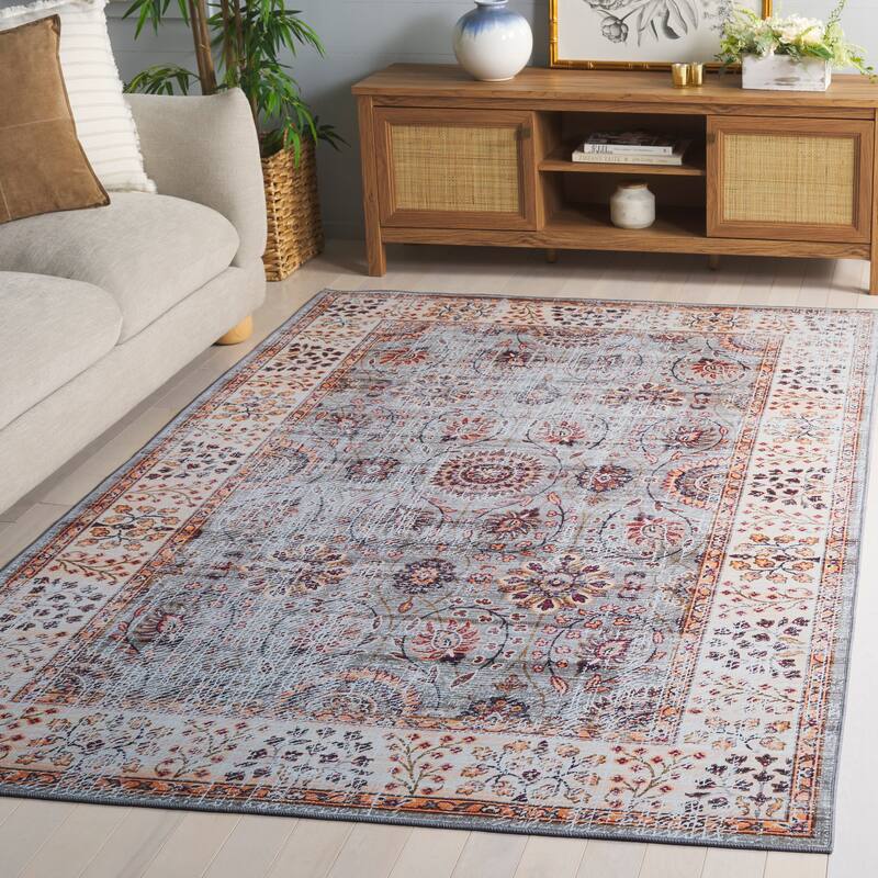 SAFAVIEH Tucson Villar Transitional Rug - 6' x 9' - Grey Green/Beige