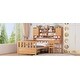 preview thumbnail 13 of 16, Natural Twin Size Wood Platform Bed with Bookshelf, House Bed with Built-in Desk and Matching Chair