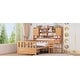 preview thumbnail 13 of 16, Twin Wood Bed with Integrated Desk Chair and Storage Bookshelf for Bedroom or Studio Workspace