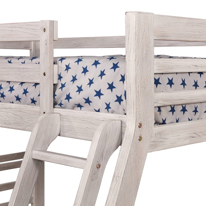 Cude Modern Twin over Full Solid Wood Bunk Bed Set by Furniture of America