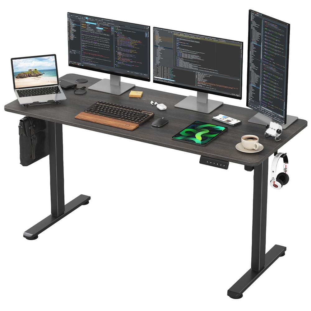 Electric Standing Desk Adjustable Height Sit Stand Home Office Desk With Splice Board