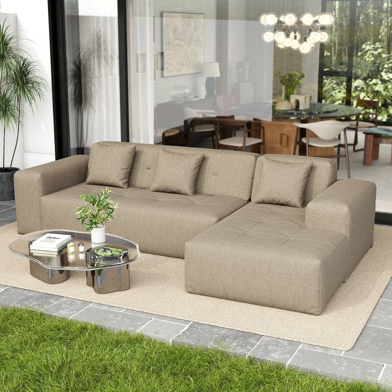Casual Outdoor Oversized Sectional Sofa Loveseat Chaise Set