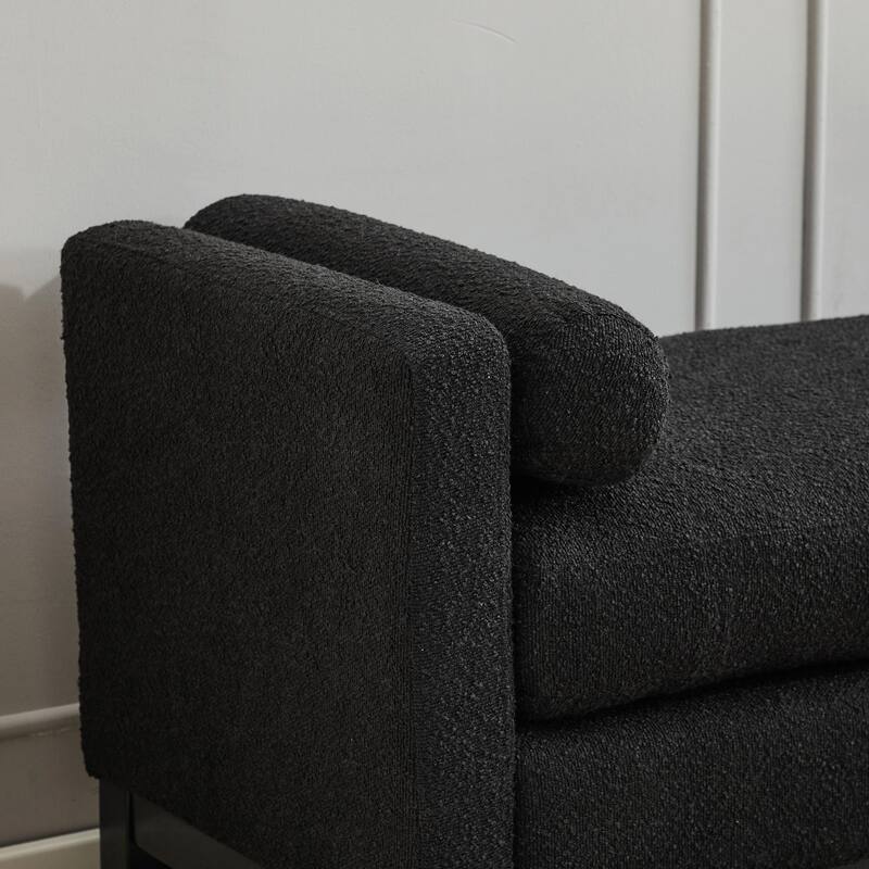​66" Upholstered Storage Bench - PU with Bolster Pillows