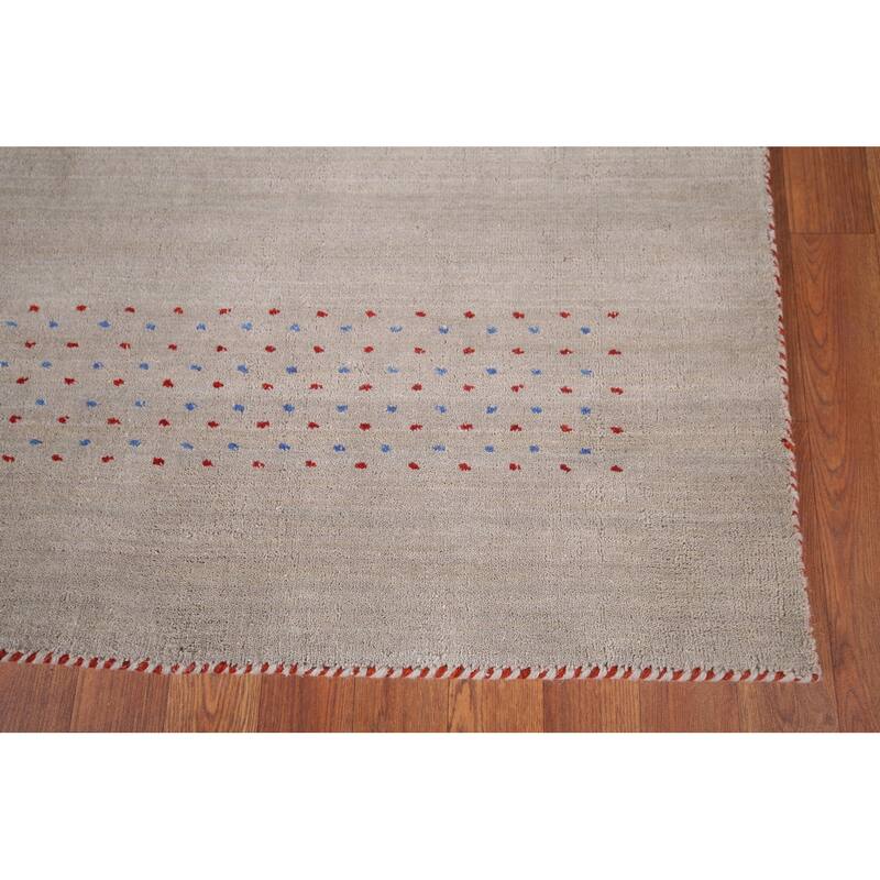 Gabbeh Indian Area Rug Handmade Tribal Wool Carpet - 6'8"x 9'6"