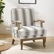 preview thumbnail 25 of 28, Rinaldo Farmhouse Upholstered Armchair with Solid Wood Legs by HULALA HOME Stripe