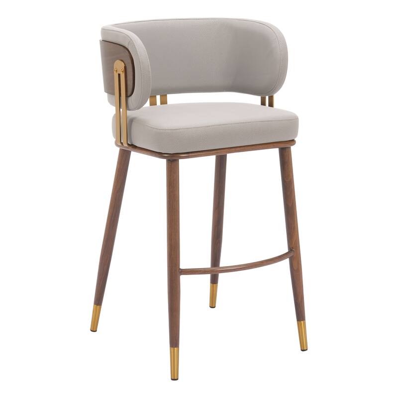Brew Barstool Beige & Walnut