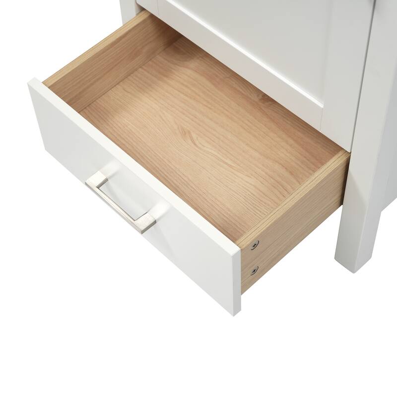 20.28" Modern Bathroom Vanity with Ceramic Sink, Solid Wood Frame, and Drawer -Ideal for Small Bathrooms