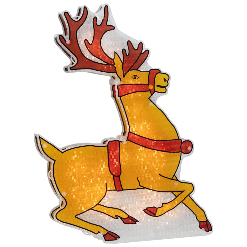 Lighted Reindeer Window Silhouette Christmas Decoration - 18"