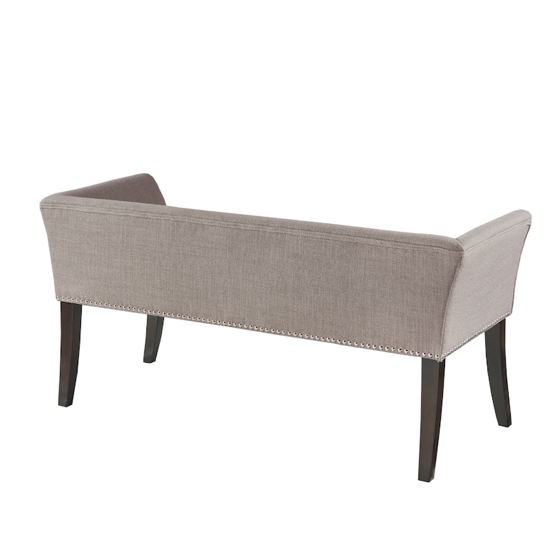 Madison Park Welburn 49.5" Upholstered Bench with Back & Wood Legs