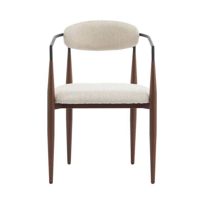 Modern Industrial Elmore Upholstered Dining Chairs (Set of 2) with Iron Frame by Christopher Knight Home