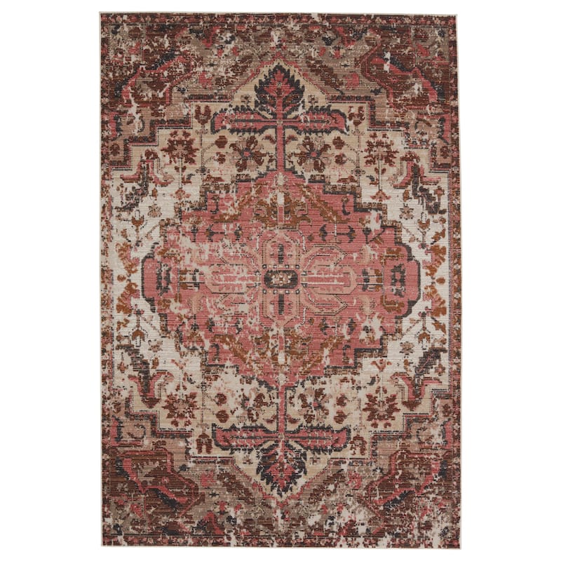 Diem Indoor/ Outdoor Medallion Area Rug - 9'6"X12'7" - Pink/Tan