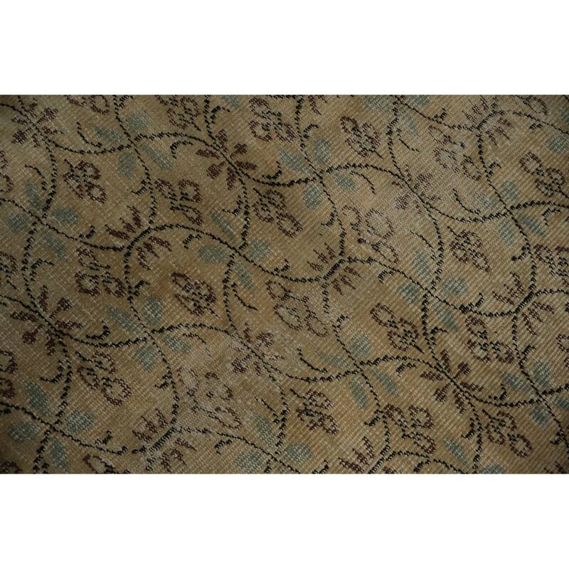 Hand Knotted Oriental 100% Wool Carpet Transitional Floral Yellow & Gold Anatolian Area Rug - 7' 6'' X 4' 10''