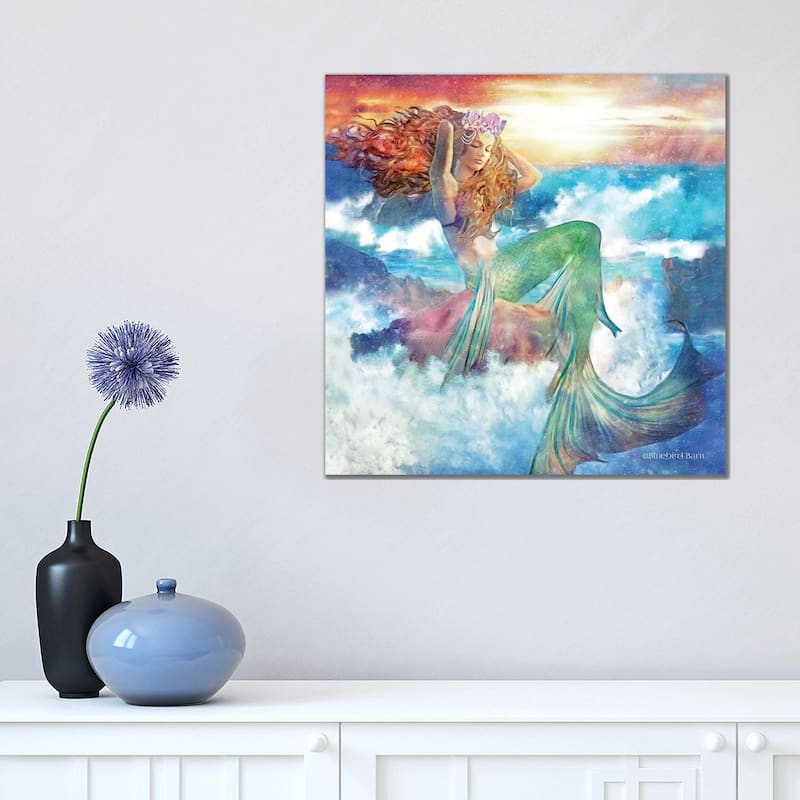 iCanvas "Sunset Mermaid" by Bluebird Barn Canvas Print - 18x18x1.5