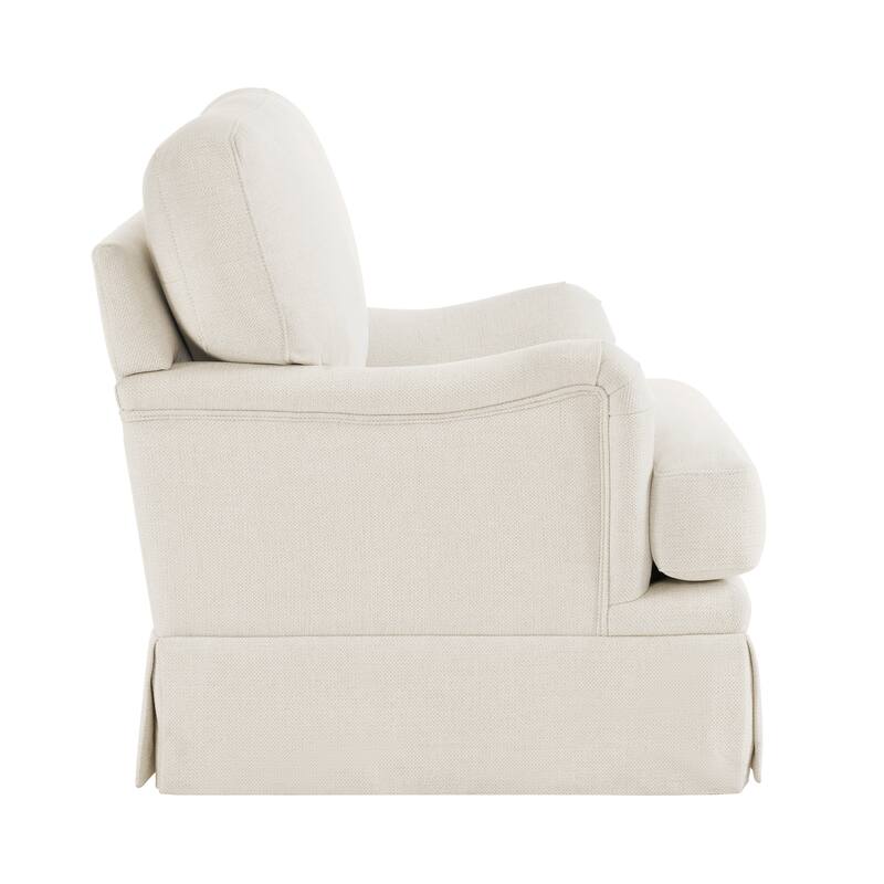 LUE BONA Deep Seat Single Sofa Fabric Swivel Armchair, Single-Seater Living Room Accent Chair