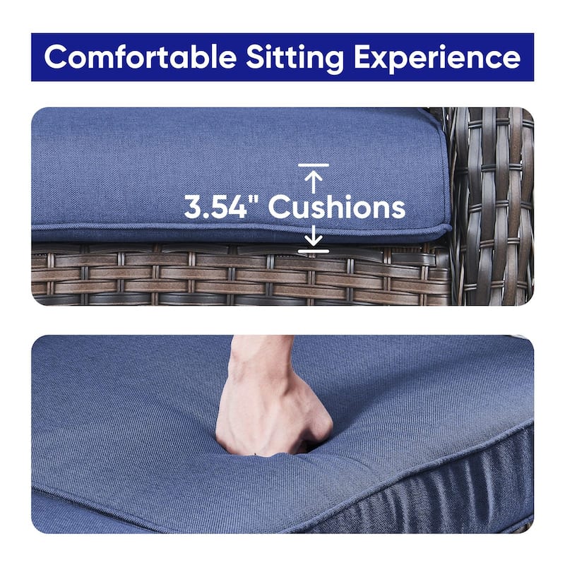 Gymojoy Stylish Patio Loveseat 2 Seat Sofa with Water-Resistant Olefin Cushions