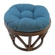 preview thumbnail 14 of 20, 18-inch Round Twill Footstool/Ottoman Cushion (Cushion Only) - 18 x 18 Indigo