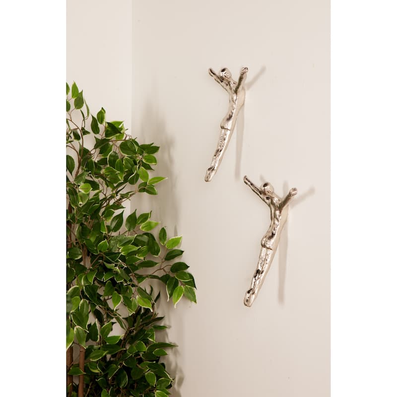 Aluminum Divers People Wall Decor (Set of 5) - Silver - 9"W,10"H